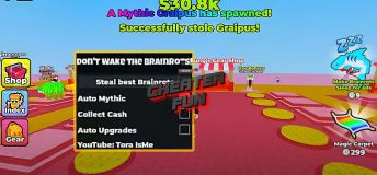 Don't Wake the Brainrots Script - Auto Mythic, Collect Cash