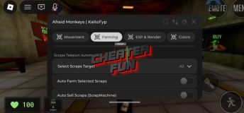 Afraid Monkeys Script - Auto Farm Scrap & Esp Monsters