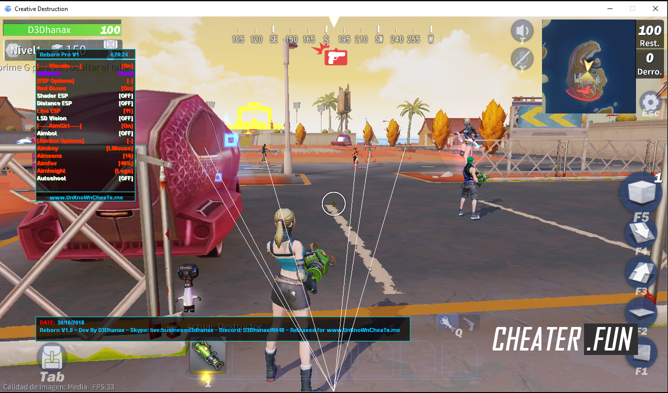 Download Cheat For Creative Destruction Reborn Aim Esp Esp Line Free - function esp you often heard about such a function as esp but did not know what it is needed with the esp feature your players will be highlighted and