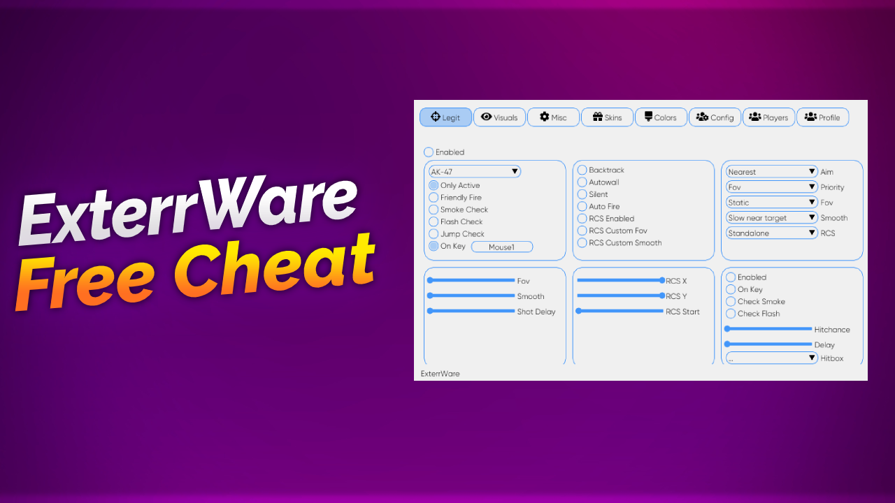 ExterrWare - Free csgo legit cheat