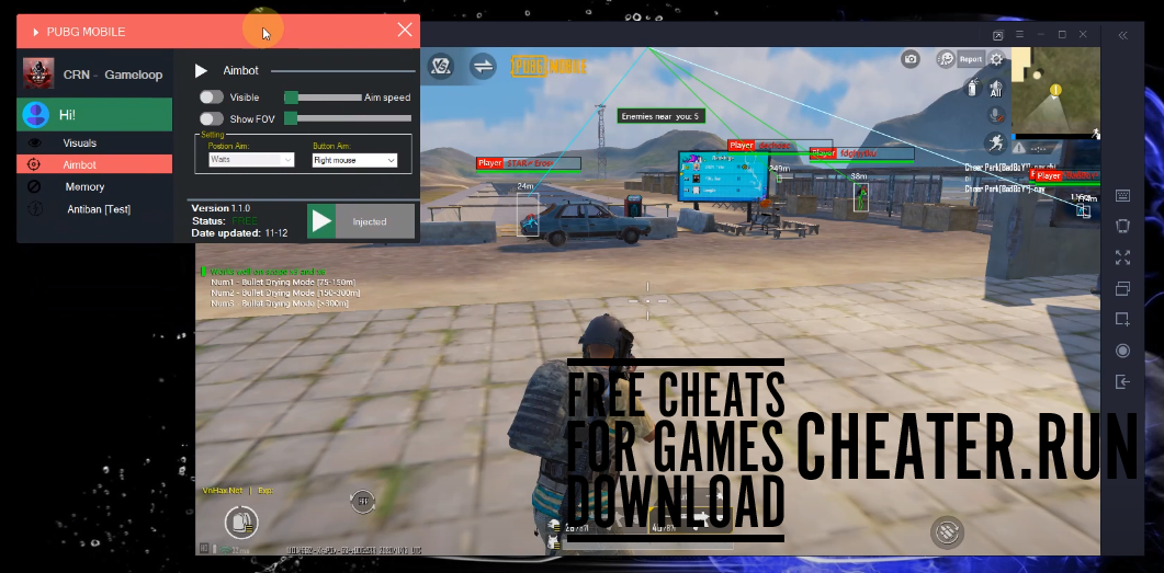 pubg mobile cheat free