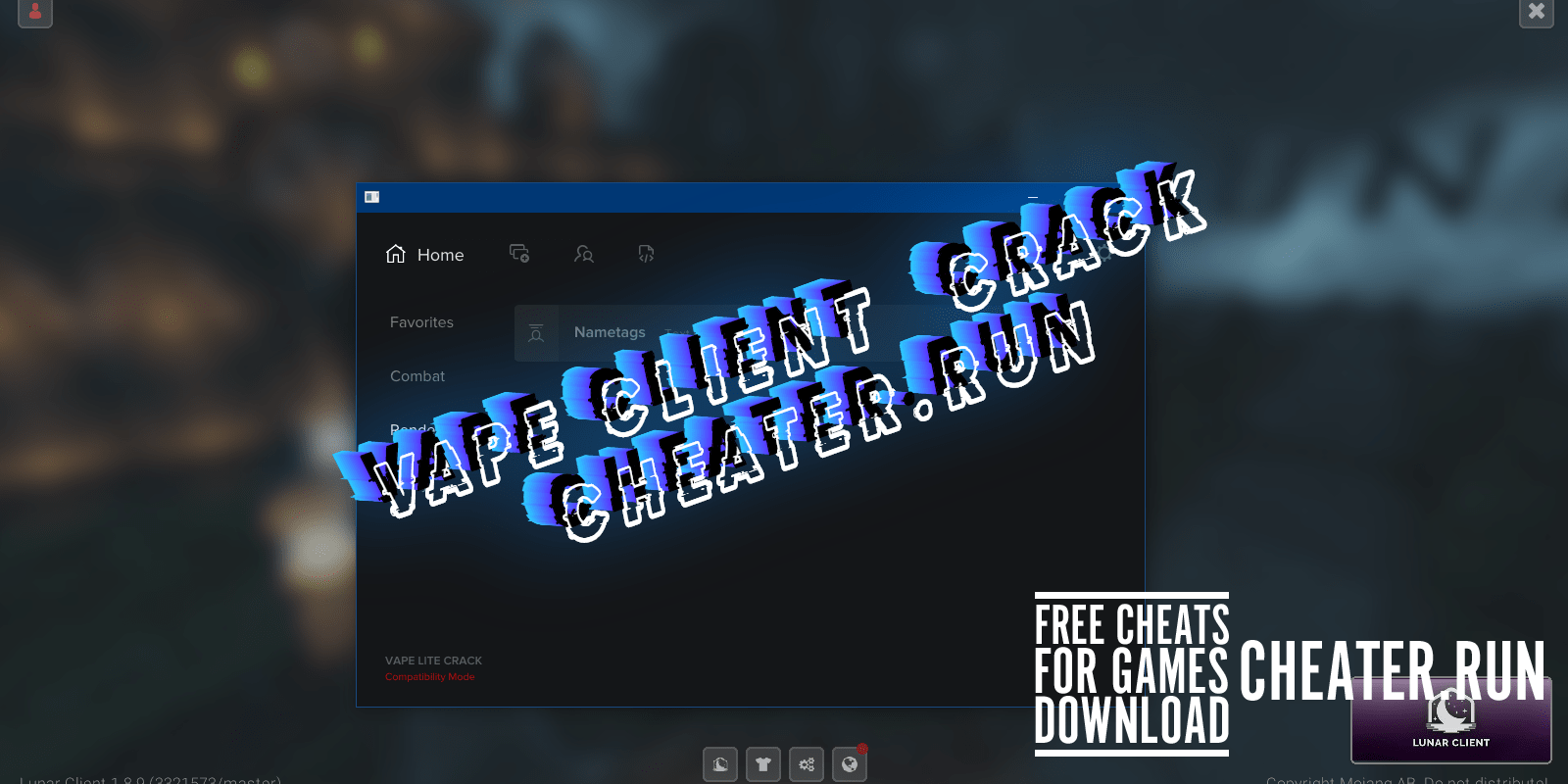 Download Cheat Minecraft Vape Client V3 25 Leak Crack