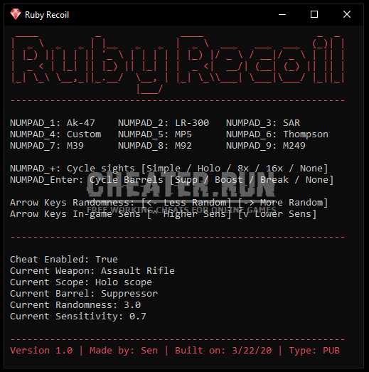 Rust Ruby Recoil [Self Leak]
