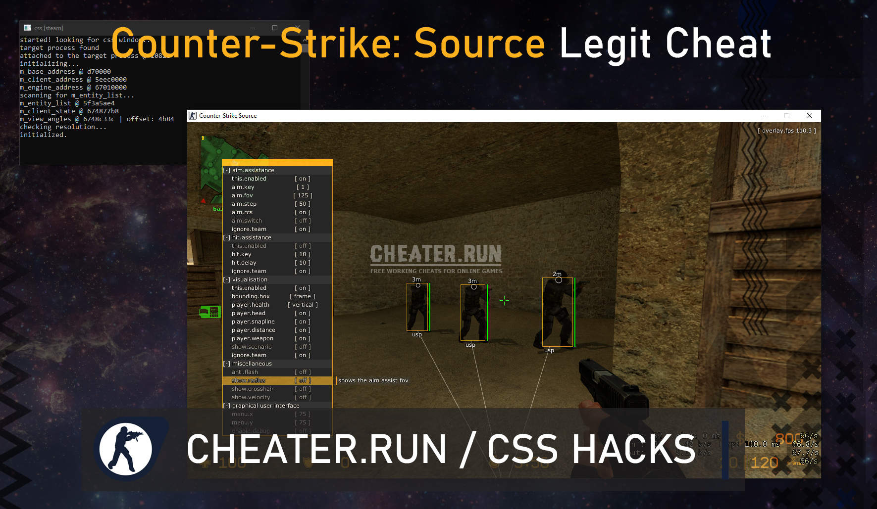 Counter-Strike: Source Legit Cheat - Aimbot, Visuals, Mics