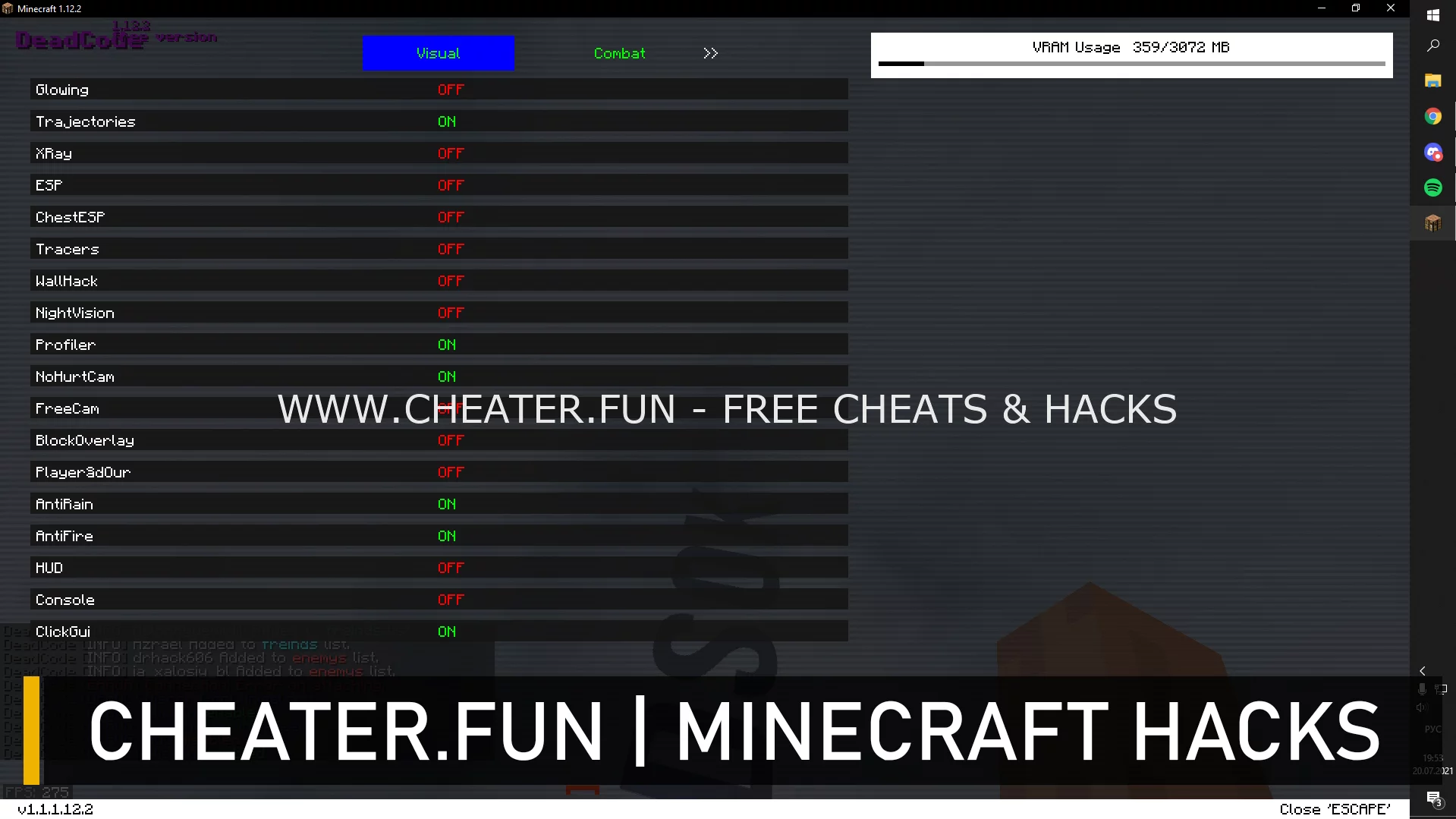 Cheat DeadCode (HVH / Legit) on Minecraft 1.12.2 Forge