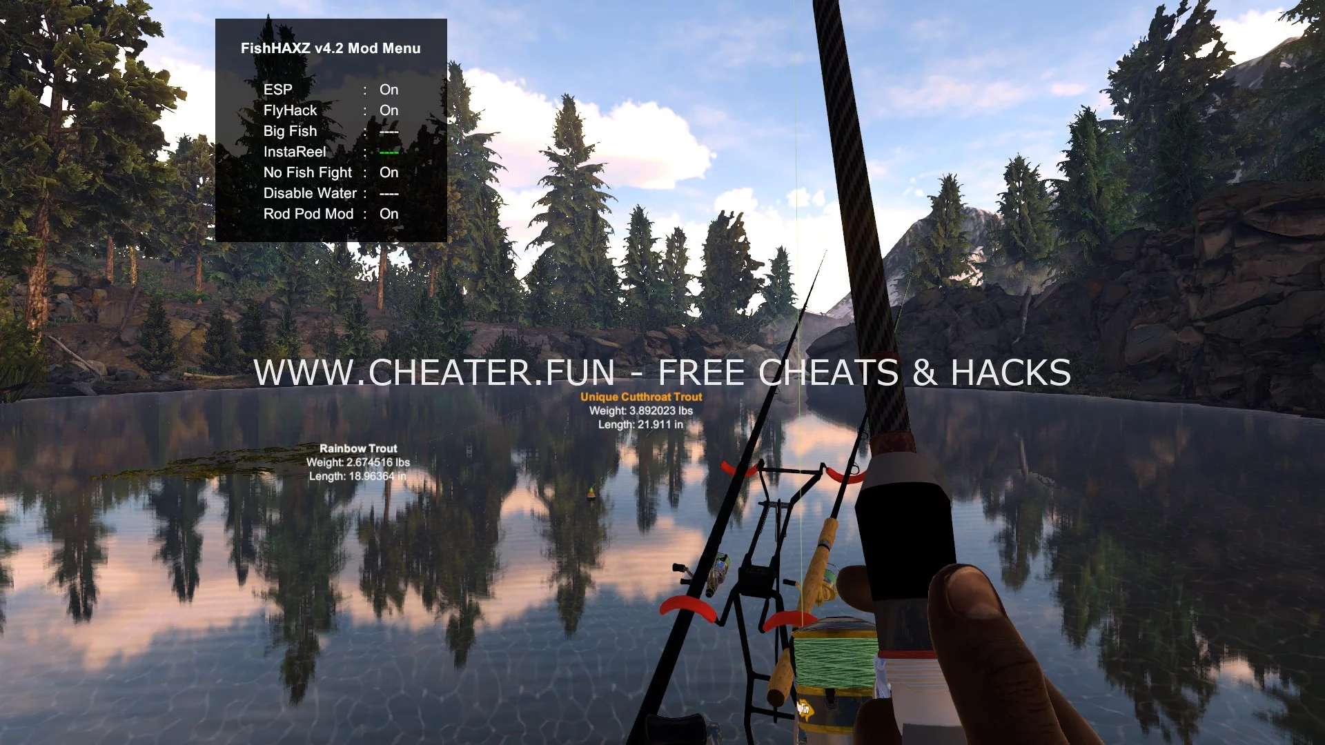 Cheat for Fishing Planet - Flyhack, NoClip, ESP and More