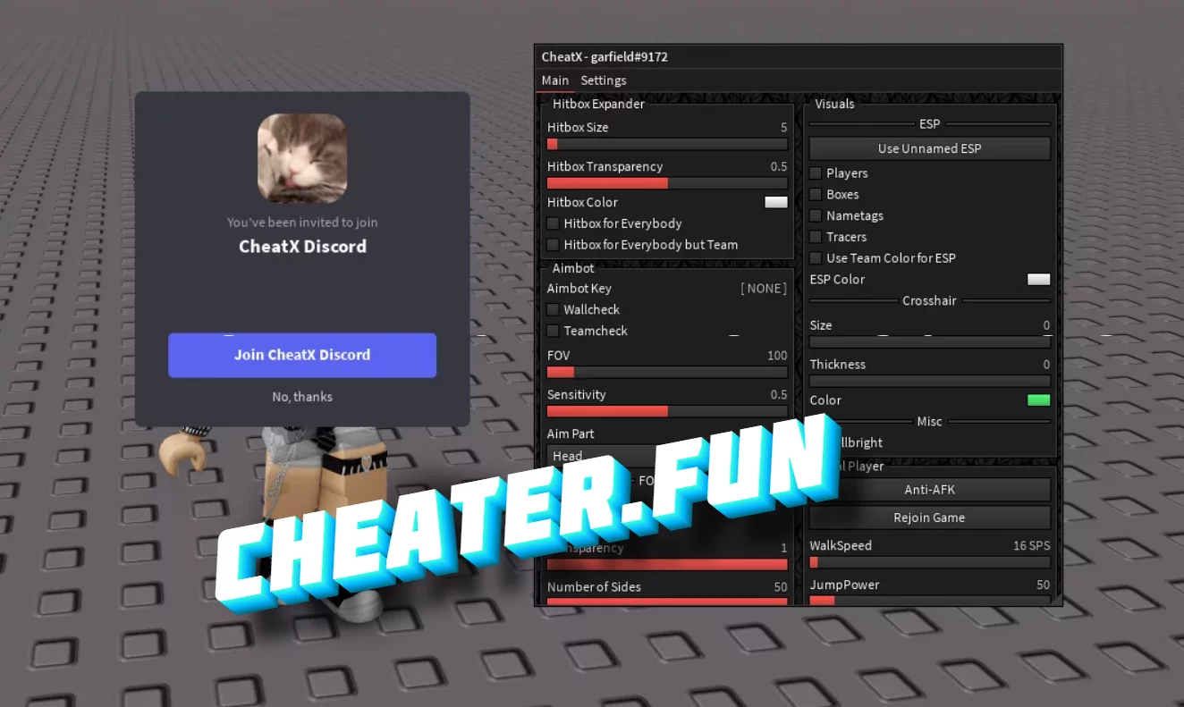CheatX | Universal ROBLOX Aimbot, Hitbox Expander and ESP script