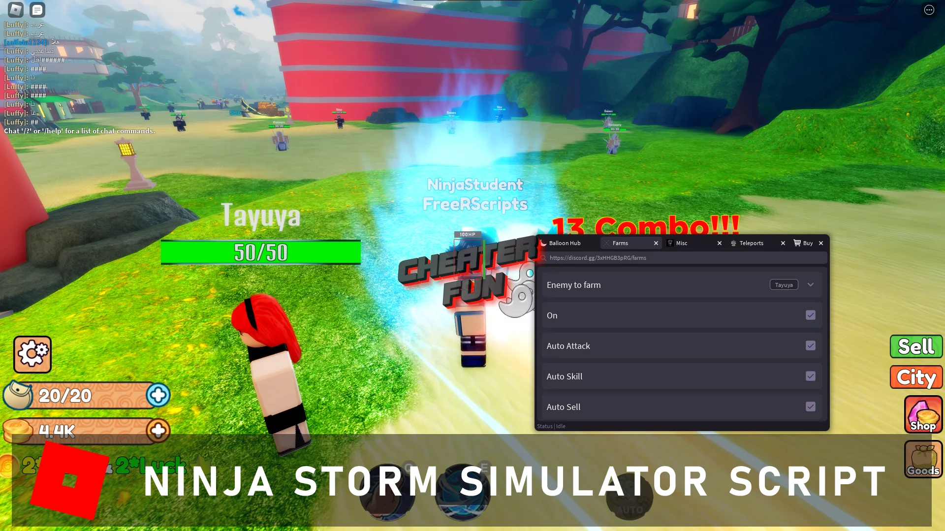 Ninja Storm Simulator Scripts, Hacks - Auto Attack, Auto Skill
