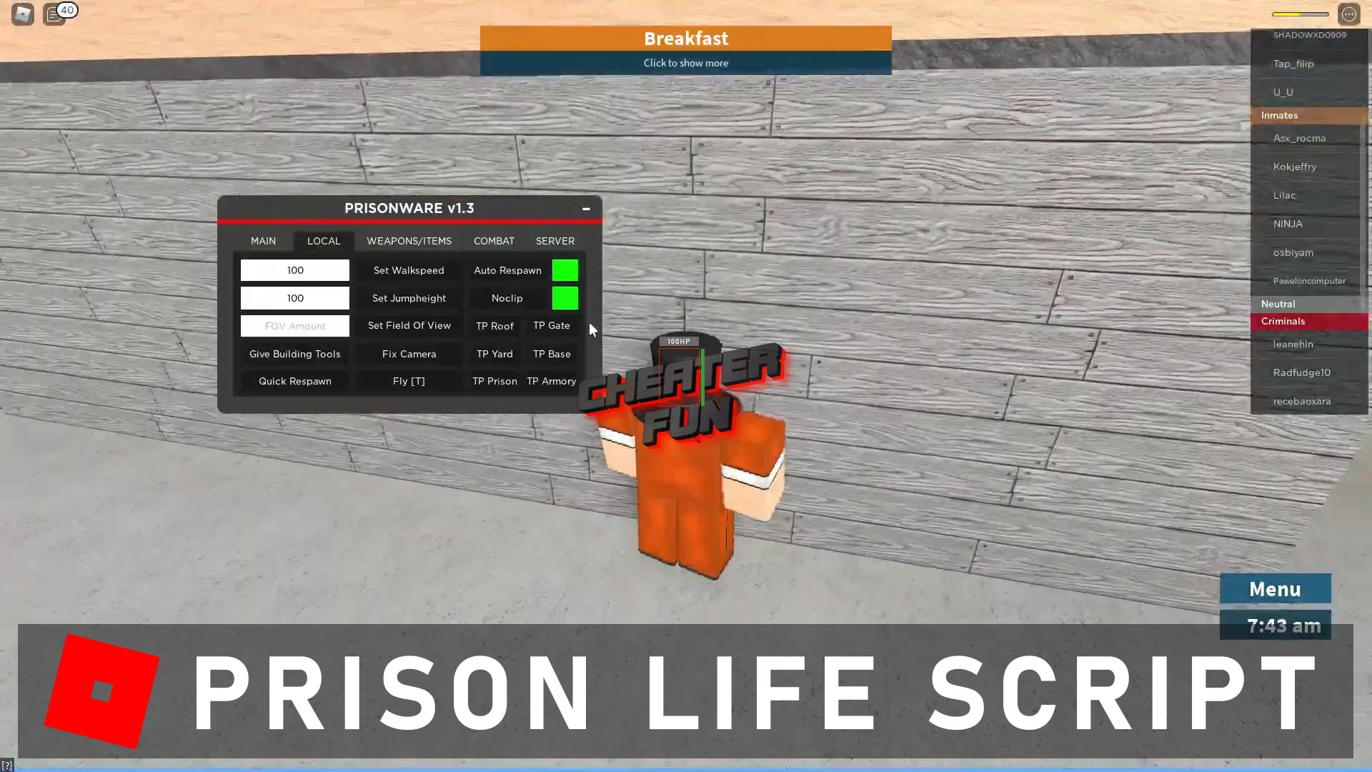Prison Life Script Roblox Download For Windows PC - Softlay