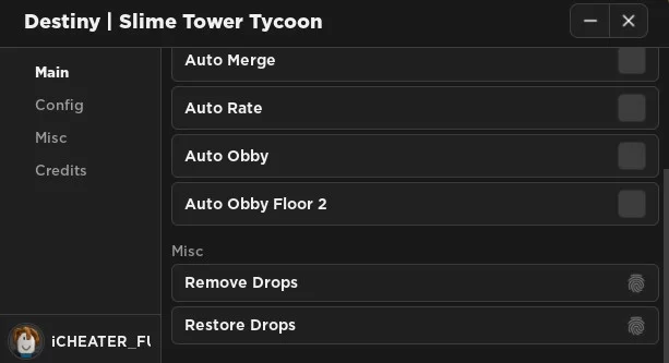 slime tower tycoon gui