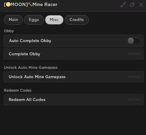 Mine Racer codes