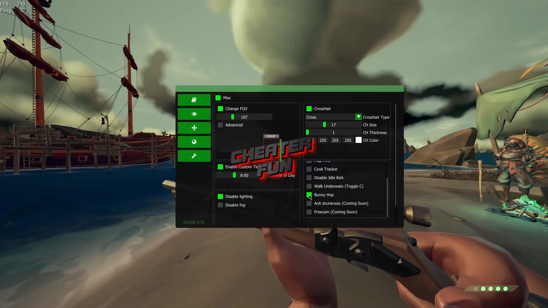 Simplix Internal Hack for Sea of ​​Thieves (Steam فقط)