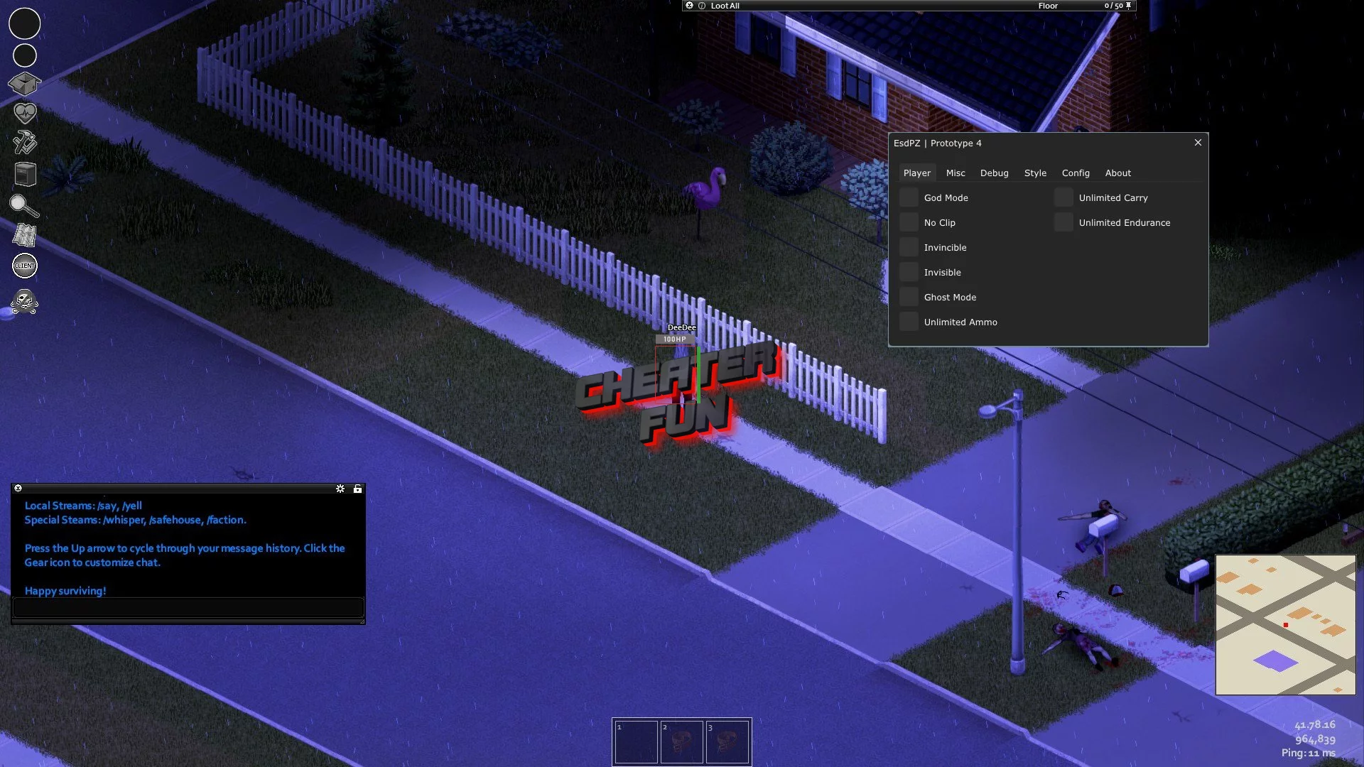 Project Zomboid Cheat PC: God Mode, NoClip, Ghost Mode