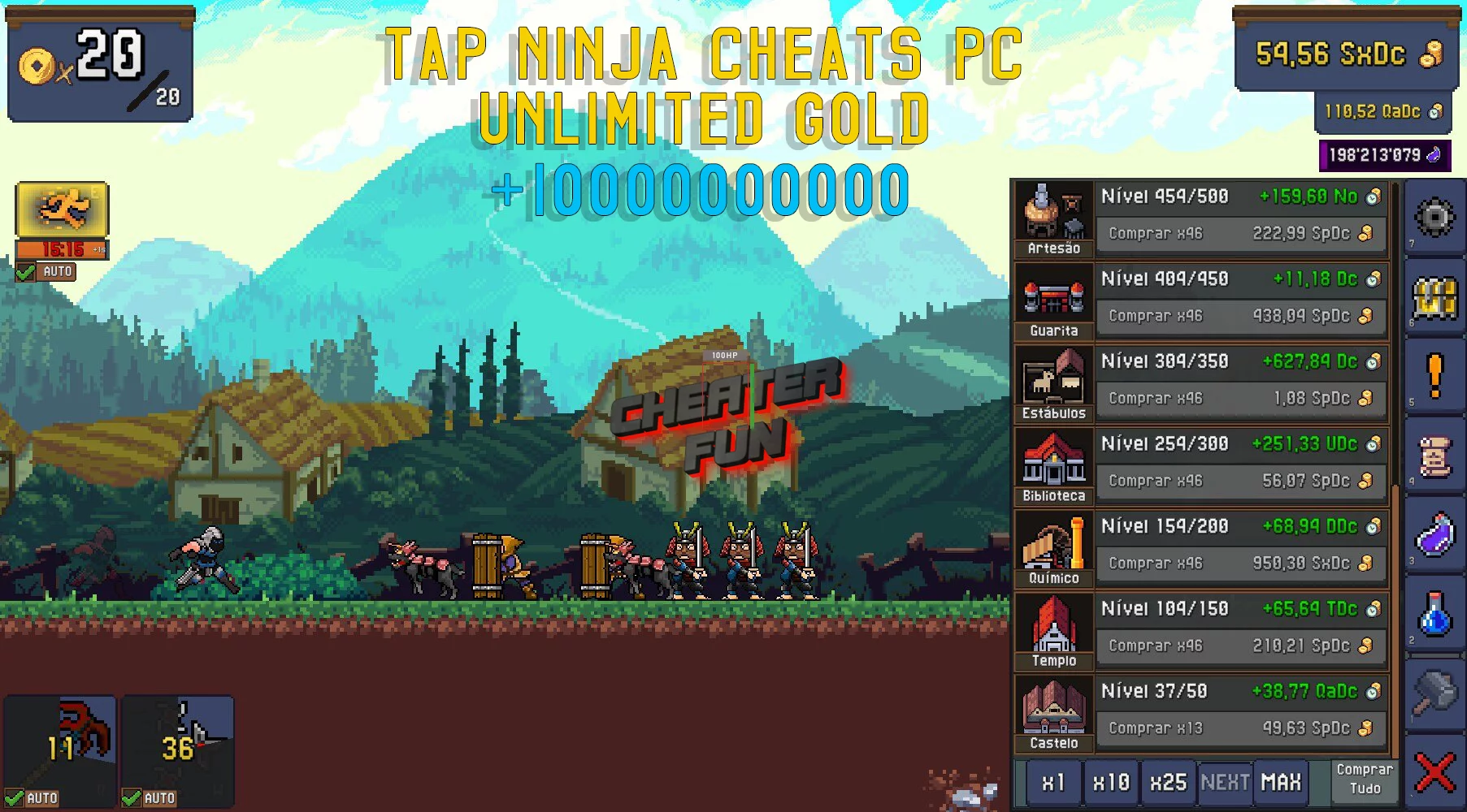 Tap Ninja Cheats PC: Unlimited Gold