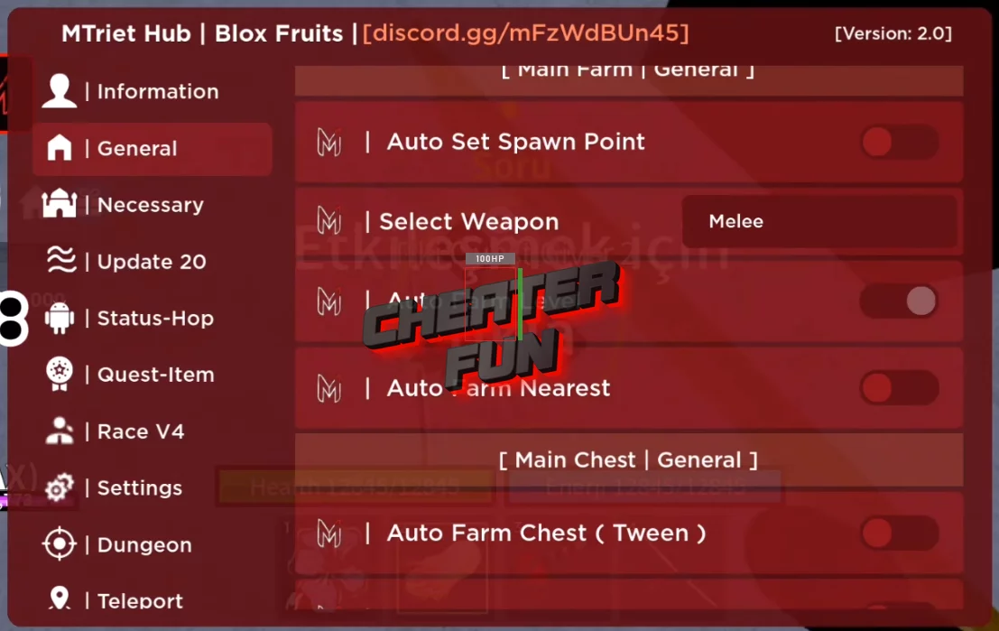 Get Blox Fruits Hack MTriet Hub - Auto Farm GUI