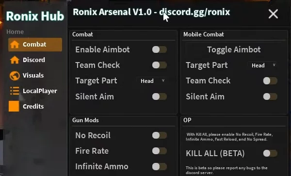 Arsenal Script Ronix Hub 2025